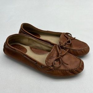 Frye Brown Leather Reagan Campus Driver Mocs Moccasins Women’s size 8